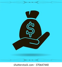 moneybag and hand
