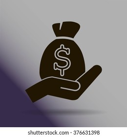 moneybag and hand