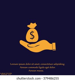 moneybag and hand