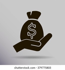 moneybag and hand
