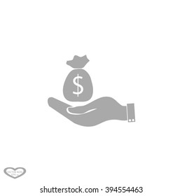 moneybag and hand