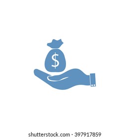 moneybag and hand