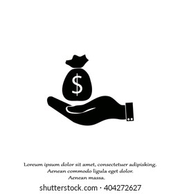 moneybag and hand