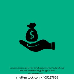 moneybag and hand