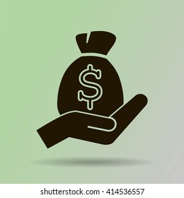 moneybag and hand