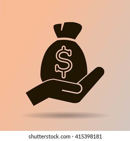 moneybag and hand