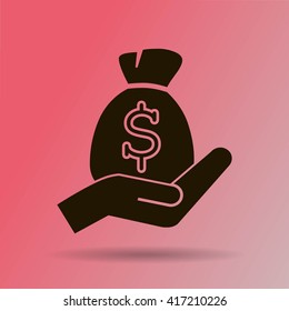 moneybag and hand