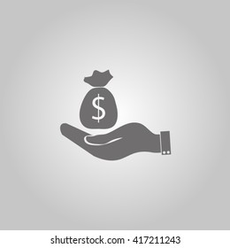 moneybag and hand