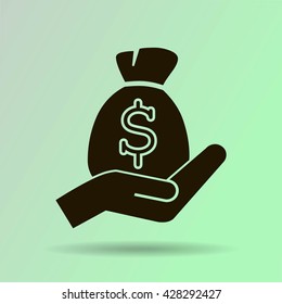 moneybag and hand