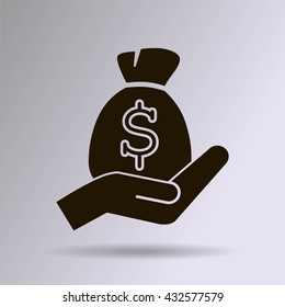 moneybag and hand