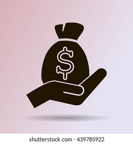 moneybag and hand