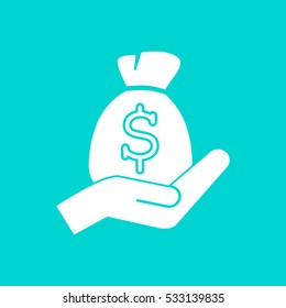 moneybag and hand
