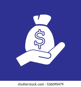 moneybag and hand