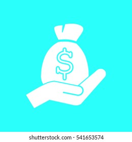 moneybag and hand
