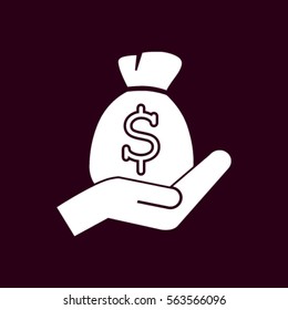 moneybag and hand