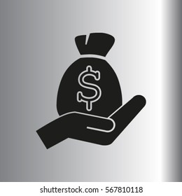 moneybag and hand