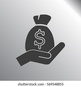 moneybag and hand