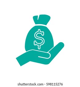 moneybag and hand