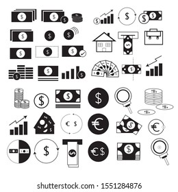 Money,Banknote,business and finance icon. 
Modern flat style concept vector illustration isolated on white background.