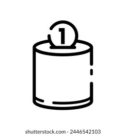 Moneybox , banco - icono del Vector Ahorrar dinero