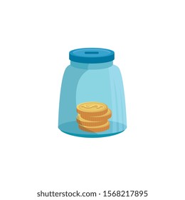 moneybox with coins isolated icon vector illustration design
