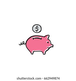 moneybox doodle icon