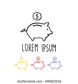 moneybox doodle icon