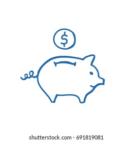 moneybox doodle icon