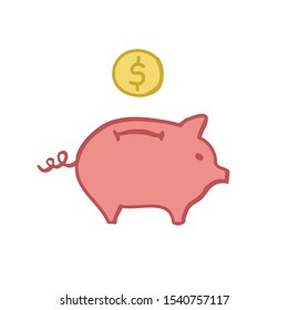 moneybox doodle icon, vector illustration