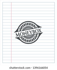 Moneybox draw with pencil effect. Vector Illustration. Detailed.