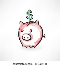 moneybox grunge icon