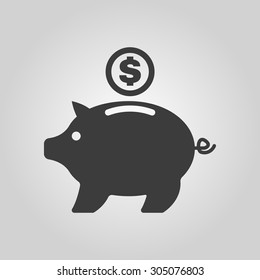 The moneybox icon. Cash and money, wealth, savings symbol. Flat Vector illustration