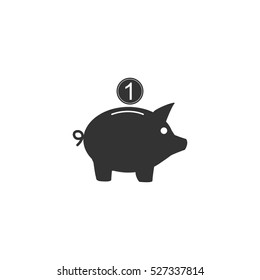Moneybox icon flat. Illustration isolated vector sign symbol