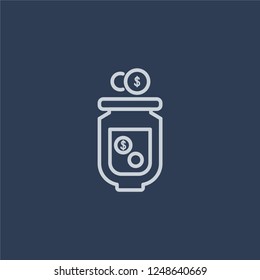 Moneybox icon. Moneybox linear design concept from Payment collection. Simple element vector illustration on dark blue background.