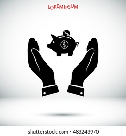 moneybox icon, vector best flat icon, EPS