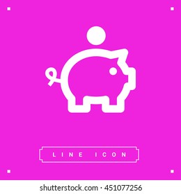 moneybox line vector icon. piggy bank vector icon. piggy bank line vector icon for web site and app