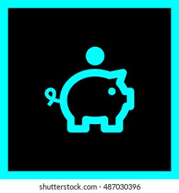 moneybox line vector icon. piggy bank vector icon. piggy bank line vector icon for web site and app
