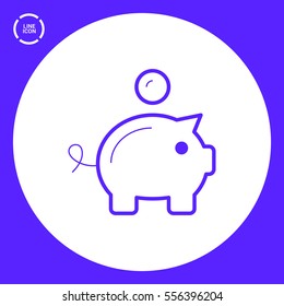 moneybox line vector icon. piggy bank vector icon. piggy bank line vector icon for web site and app