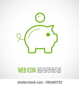 moneybox line vector icon. piggy bank vector icon. piggy bank line vector icon for web site and app