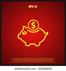 moneybox pig line icon