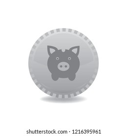 Moneybox pig vector button, web design element