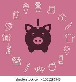 moneybox pig, vector icon