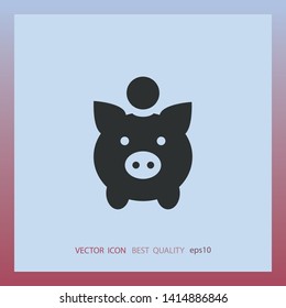 moneybox pig, vector icon, web design element