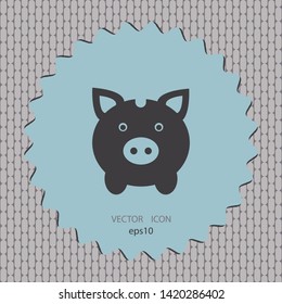 moneybox pig, vector icon, web design element