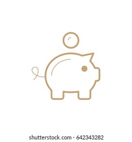 moneybox piggy bank line vector icon