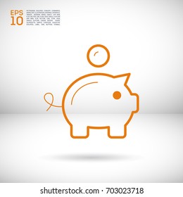 moneybox piggy bank line vector icon