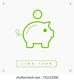 moneybox piggy bank line vector icon