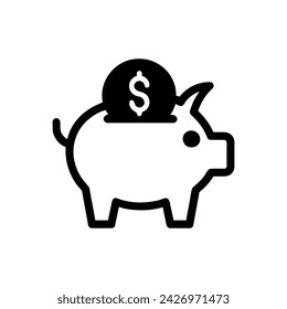 moneybox, ping icon. Simple vector sign