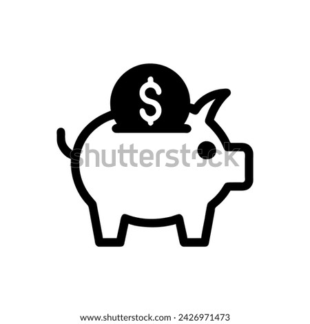 moneybox, ping icon. Simple vector sign