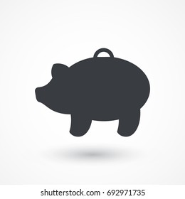 Moneybox vector icon. Piggy bank vector icon. Piggy bank vector icon for web site and app